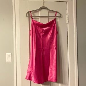 Pink Cowlneck Mini Dress